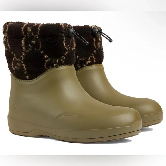 Gucci | Shoes | Gucci Gg Printed Rubber Boots Size 8 | Poshmark display picture 1